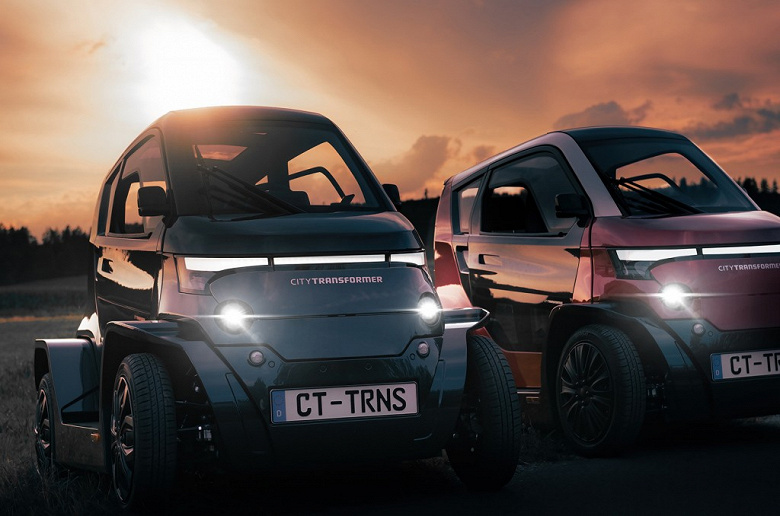The world's first folding electric car City Transformer CT1 changes in width by almost half a meter